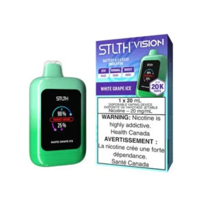stlth vision white grape ice 20k disposable vape, 20ml