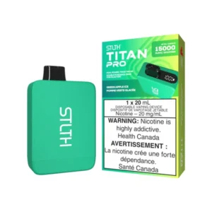 stlth titan pro disposable green apple ice, 15000 puffs