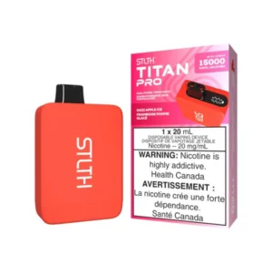 stlth titan pro disposable razz apple ice, 15000 puffs